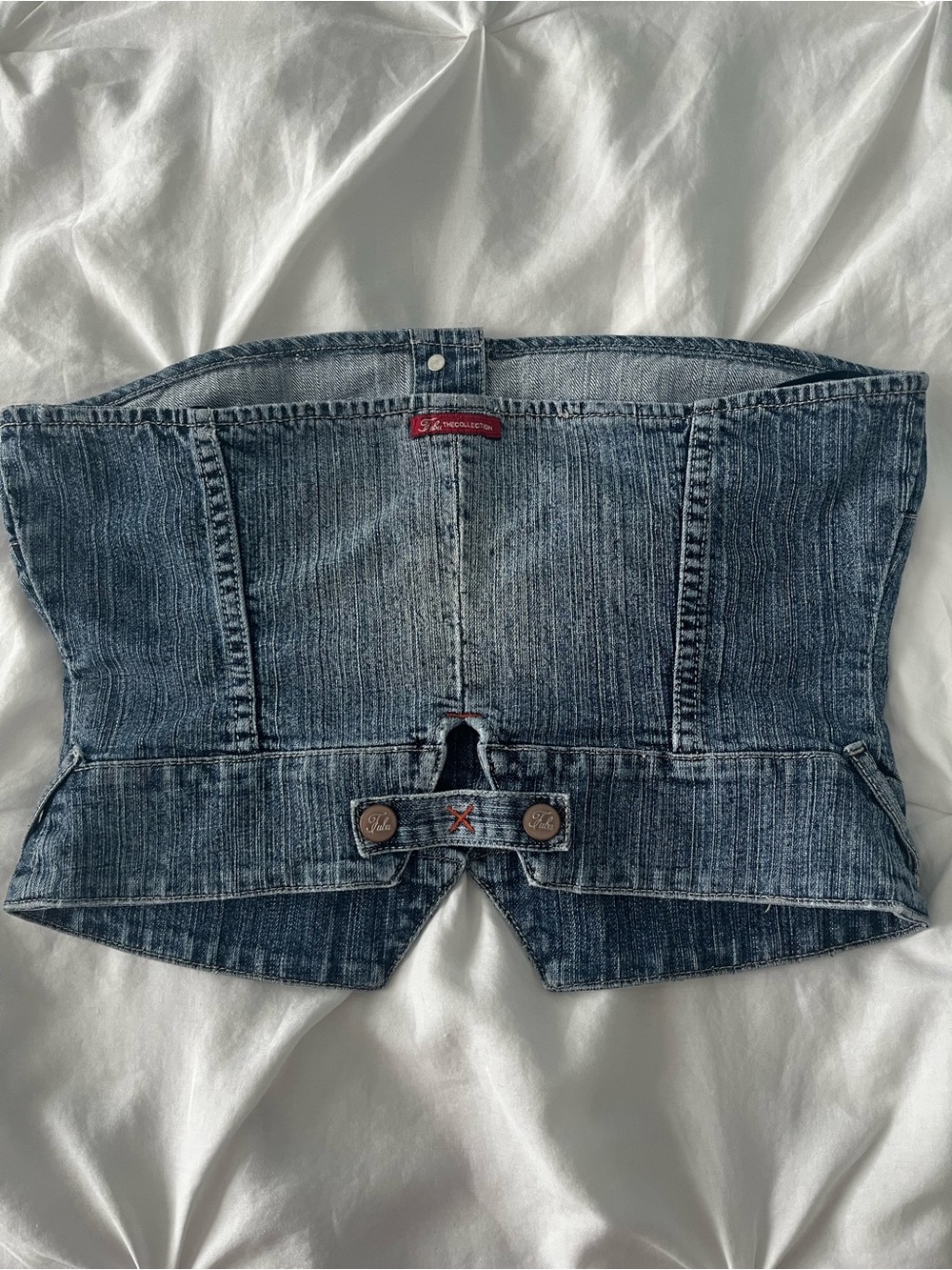 FUBU Y2K Graphic Denim Corset Top - Picture 3 of 8